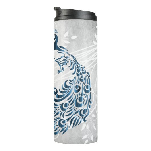 Bouteilles Isothermes Bleu Peacock Paruline thermique personnalisée (Tourné sur la droite)