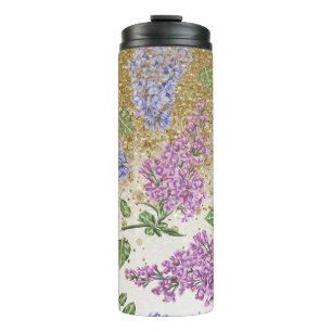 Bouteilles Isothermes *~* Bleu rose HYDRANGEA Parties scintillant or Flo