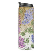 Bouteilles Isothermes *~* Bleu rose HYDRANGEA Parties scintillant or Flo (Tourné sur la droite)