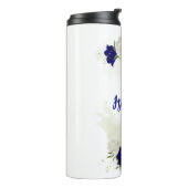 Bouteilles Isothermes bleu royal blanc fleuri (Tourné sur la gauche)