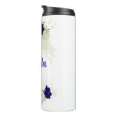 Bouteilles Isothermes bleu royal blanc fleuri (Tourné sur la droite)