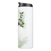 Bouteilles Isothermes bleu royal et fleurs blanches verdure (Tourné sur la droite)