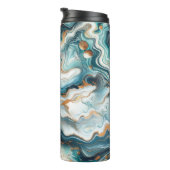 Bouteilles Isothermes Bleu Sarcelle Or Blanc Marbre Moderne Agate (Tourné sur la droite)