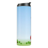 Bouteilles Isothermes Bleu tendre, Clovers à quatre feuilles sur bleu cl (Tourné sur la gauche)