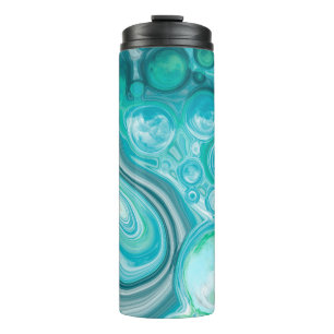 Bouteilles Isothermes Bleu, Turquoise Mer Vagues et Bulles