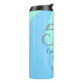 Bouteilles Isothermes bleu vert gris 50e anniversaire ajouter nom date r (Tourné sur la gauche)