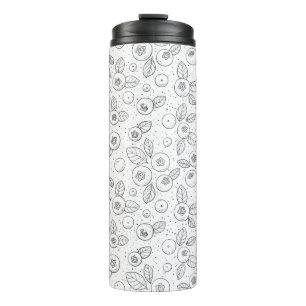 Bouteilles Isothermes Bleuets en noir et blanc