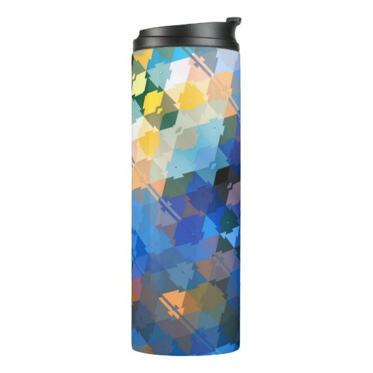 Bouteilles Isothermes Bleus Abstrait violet et triangles or (Tourné sur la gauche)