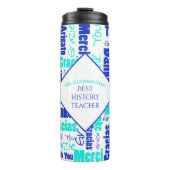 Bouteilles Isothermes Bleus multilingues de Merci d'appréciation de (Devant)