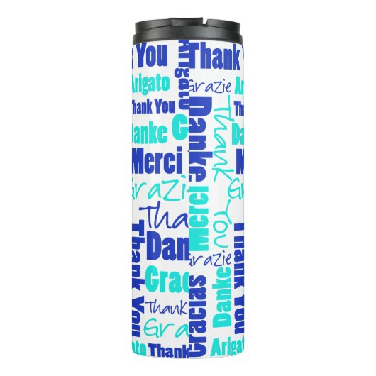 Bouteilles Isothermes Bleus multilingues de Merci d'appréciation de (Dos)