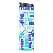 Bouteilles Isothermes Bleus multilingues de Merci d'appréciation de (Tourné sur la droite)