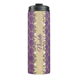 Bouteilles Isothermes Bling Diamant à huile violet et or 