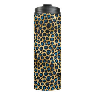 Bouteilles Isothermes Blue and Gold Leopard Series Design 4