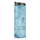 Bouteilles Isothermes Blue Faux Old World Map Design, Paruline thermique (Tourné sur la droite)