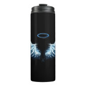 Bouteilles Isothermes Blue Glowing Angel Wings on black background (Devant)