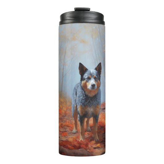 Bouteilles Isothermes Blue Heeler dans les feuilles d'automne automne au (Devant)