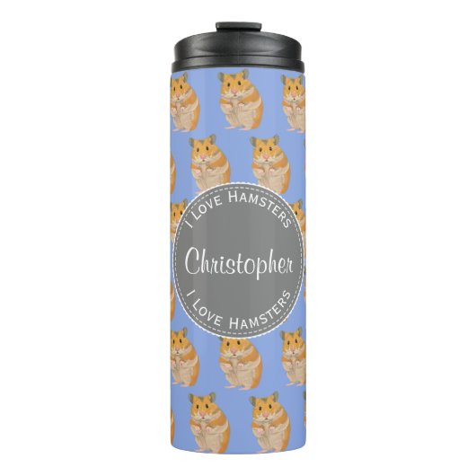 Bouteilles Isothermes Blue I love Hamsters Hamster Motif (Devant)