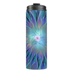 Bouteilles Isothermes Blue Purple Flower Dream Abstrait Fractal Art