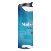 Bouteilles Isothermes Blue rustique aquarelle jeans texture ajouter le n (Tourné sur la gauche)
