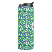 Bouteilles Isothermes Blueberries Pattern Modern Green Blue Customize. (Tourné sur la gauche)