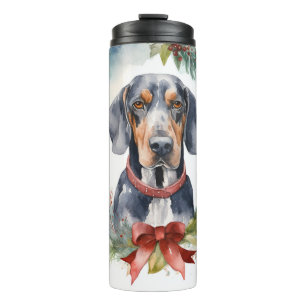 Bouteilles Isothermes Bluetick Coonhound Christmas Wreath Festive Pup