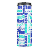 Bouteilles Isothermes BlueTurquoise Merci multilingue Typographie (Dos)