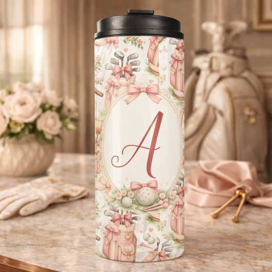 Bouteilles Isothermes Blush Bow Golf Monogramme Personnalisé