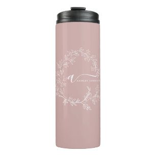 Bouteilles Isothermes Blush Dusty rose moderne Script Girl Monogramme No