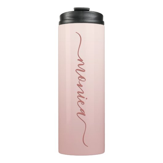 Bouteilles Isothermes Blush Dusty Rose Ombre Élégante signature (Devant)