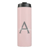 Bouteilles Isothermes Blush Pink Grey Modern Script Girly Monogram (Devant)