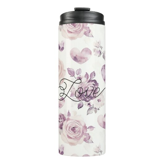 Bouteilles Isothermes Blush Purple Hearts Flowers Love (Devant)