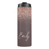 Bouteilles Isothermes Blush Rose Gold Terracotta Glitter Monogramme (Devant)