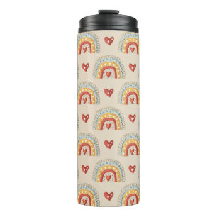 Bouteilles Isothermes Bohème Rainbows & Coeurs - Terre Brown