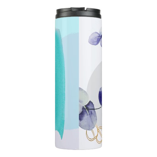 Bouteilles Isothermes Boho botanique cyan violet (Dos)