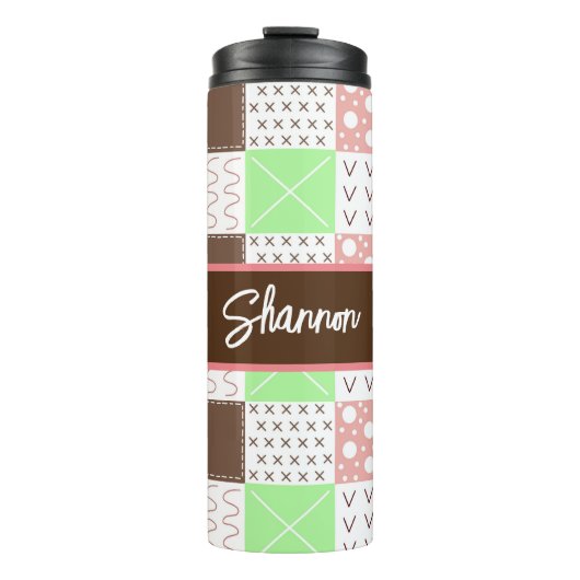 Bouteilles Isothermes Boho Brown, Bourgogne, vert et mauve Whimsical (Devant)