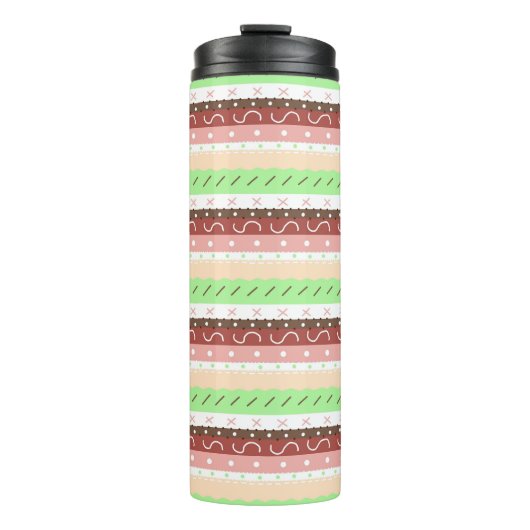 Bouteilles Isothermes Boho Brown, Bourgogne, vert et mauve Whimsical (Devant)