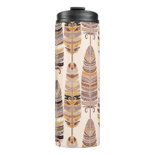 Bouteilles Isothermes Boho Feathes : Motif Tribal sans Seamless