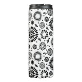 Bouteilles Isothermes Boho fleurs Motif floral vectoriel noir et blanc (Dos)