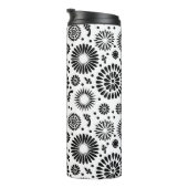 Bouteilles Isothermes Boho fleurs Motif floral vectoriel noir et blanc (Tourné sur la droite)