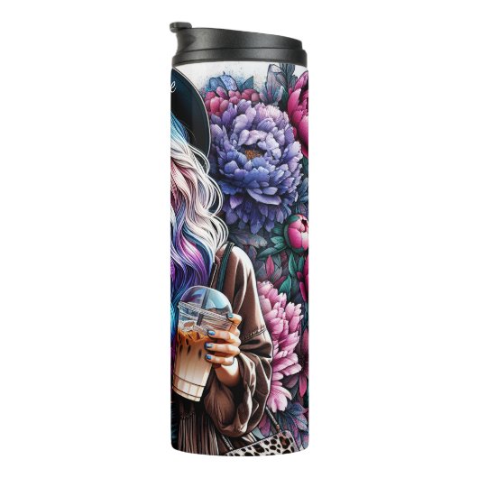 Bouteilles Isothermes Boho Floral Iced Coffee Dream (Tourné sur la droite)