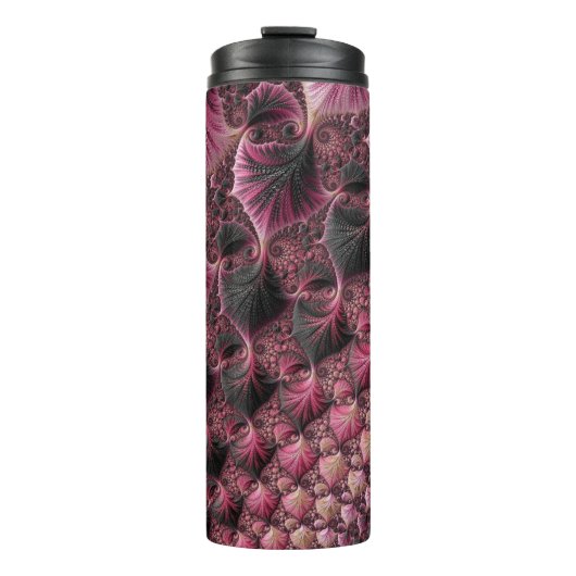 Bouteilles Isothermes Boho Funky Éclectique Rose Noir Abstrait Fractal (Devant)