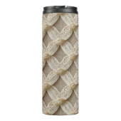 Bouteilles Isothermes Boho personnalisé rose et blanc monogramme (Dos)