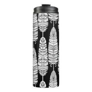 Bouteilles Isothermes Boho plumes : motif noir et blanc