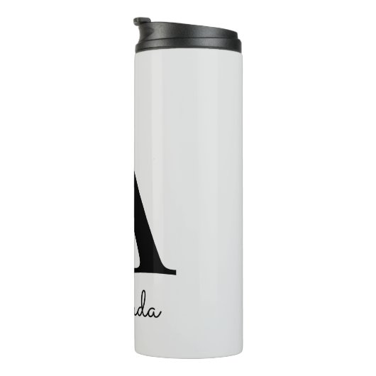 Bouteilles Isothermes Boho rose moderne Floral Initiale A (Tourné sur la droite)