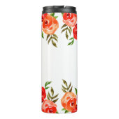 Bouteilles Isothermes Boho Rouge rose orange Aquarelle Fleurs (Dos)