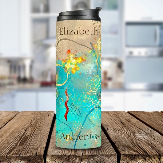 Bouteilles Isothermes Boho Turquoise Et Golden Ancienne Sagesse