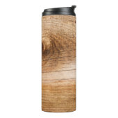 Bouteilles Isothermes Bois de sapin naturel : surface texturée (Tourné sur la gauche)