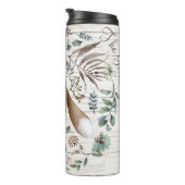 Bouteilles Isothermes Bois vieilli Nom du monogramme Floral Fox (Tourné sur la droite)