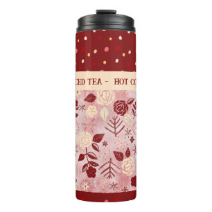 Bouteilles Isothermes Boisson d'hiver thermale tumbler rose floral