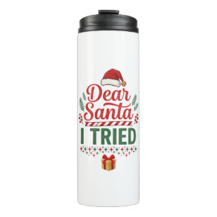 Bouteilles Isothermes Boîte de Présent Chapeau de Noël Dear Santa Tried